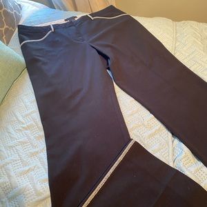 The Limited Stretch 4 pocket straight leg trouser black white trim size 10